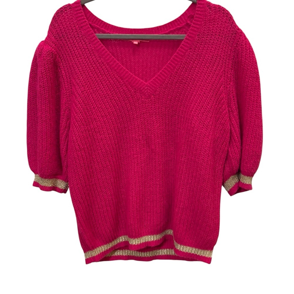 Lilly Pulitzer Skylynn Sweater in Berry Soiree Size  XL - Picture 2 of 8